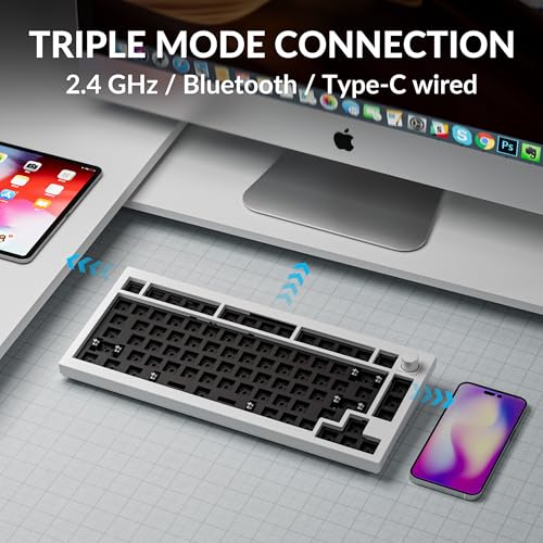 Image of Keychron Q1 Max QMK /VIA Custom Wireless Mechanical Keyboard Barebone Version, RGB Backlit Hot Swappable Full Metal 2.4GHz /Bluetooth /Type-C Gaming Keyboard with