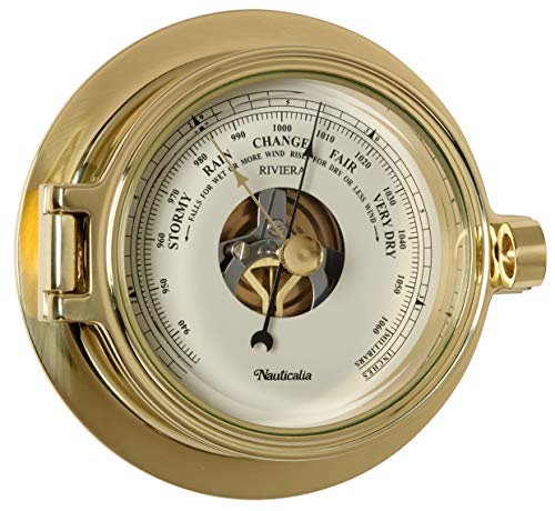 Nauticalia 6781 Riviera Barometer aus Messing, Messing