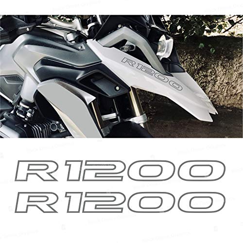 Dimensioni: 25cm X 2,5cm; 2pcs Adesivi R1200 compatibile con moto Motorrad LC R 1200 GS r1200gs (Grey)