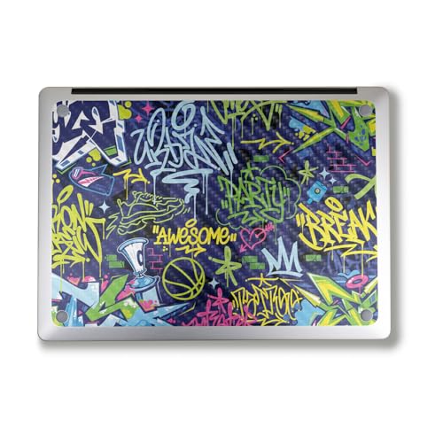 Image of Carbon Fiber Laptop Skin Compatible with Alienware M18 R2 (2024) - Neon Tags - Premium 3M Vinyl Protective Wrap Decal Cover - Easy to Apply | Crafted in The USA by MightySkins