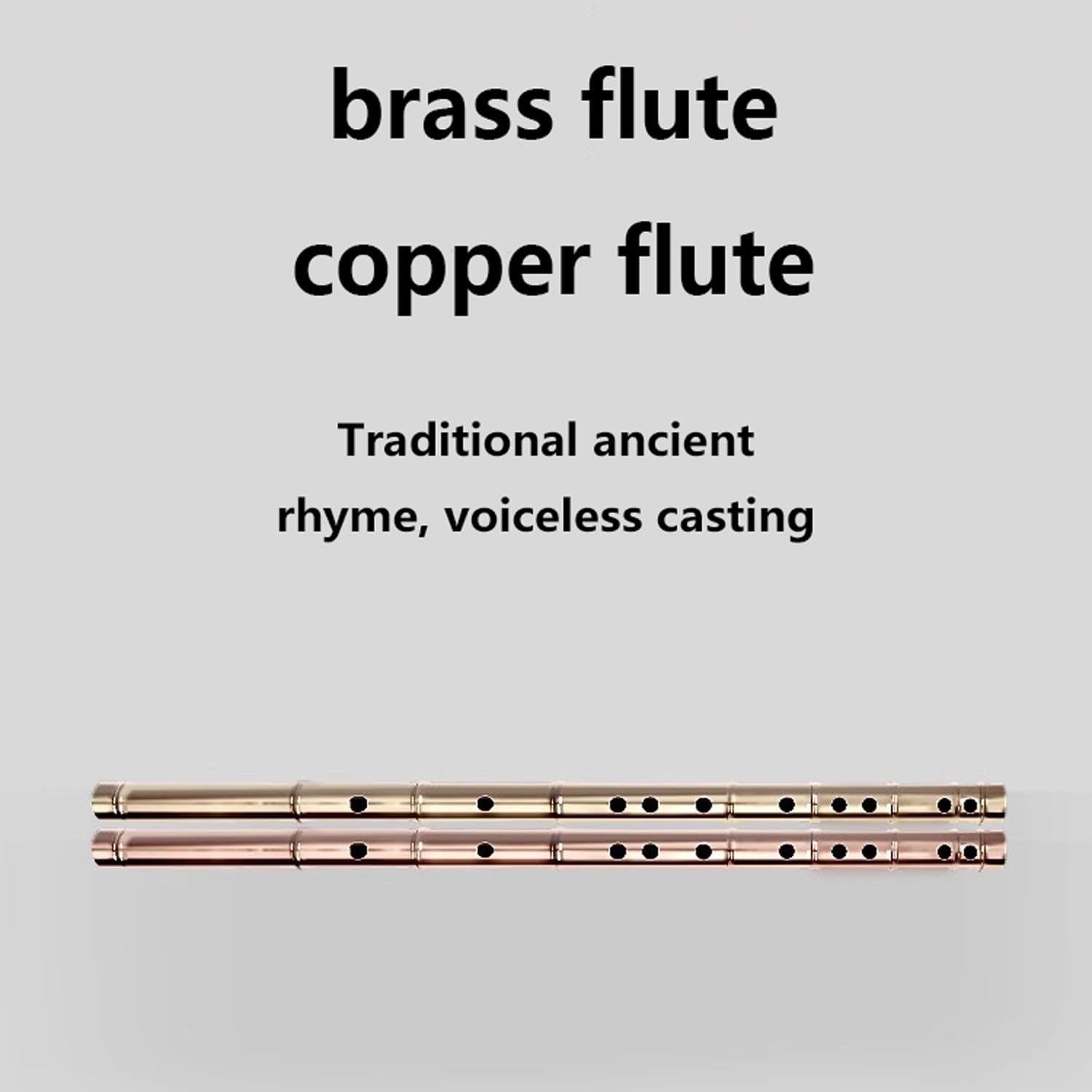 flauta dulce flauta escolar Pífano de instrumento musical engrosado de cobre puro, dos estilos, cuatro tonos(Color:1,Size:F)