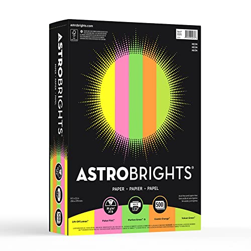 Bright Color Paper Neenah Astrobrights Letter Paper Size 24 Lb Assorted Colors Ream of 500 Sheets