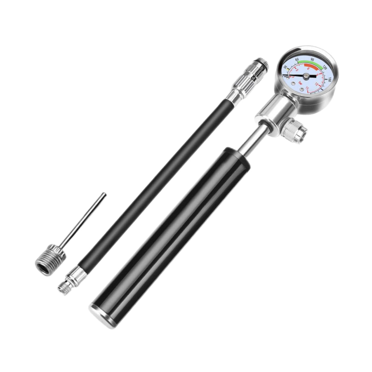 KOMBIUDA Mountain Bike Tire Inflator High-Pressure Bicycle Pump Portable Hand Pump Gauge Universal Nozzle Adapter