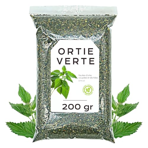 Ortie Séchée 200 g - Feuilles Coupées pour Infusion - Qualité Alimentaire - Thé en Vrac
