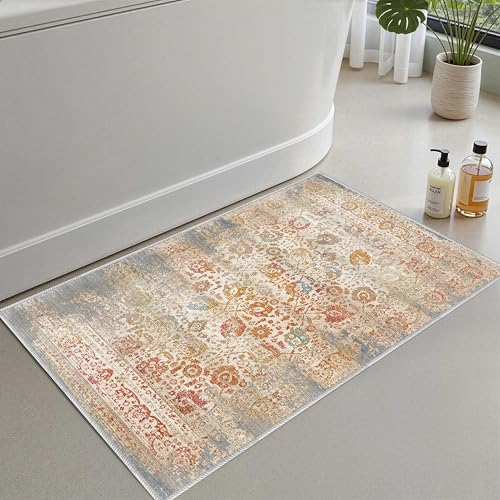 2'li Set Banyo Paspası, Yumuşak Banyo Halısı, Kaymaz Dot Tabanlı, Su Emici, Makinede Yıkanabilir - 40x60-50 x 80 cm