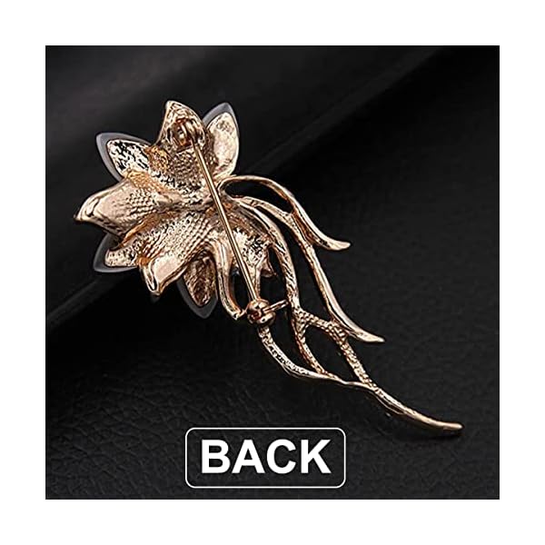 2 Pieces Corsage Brooches Pin for Women, Bridal Classy Wedding Crystal Bouquet Corsage for Women Girls Costume Accessory(White) - Image 5