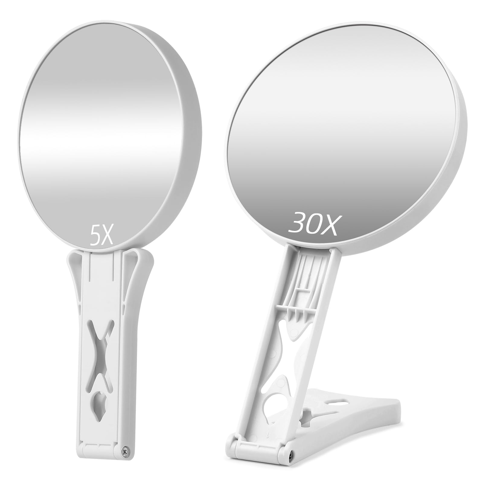 Specchio Ingranditore 30x, Specchio A Mano Con Manico Specchio A Doppia Faccia Ingrandimento 30x 1x Pieghevole 98559024