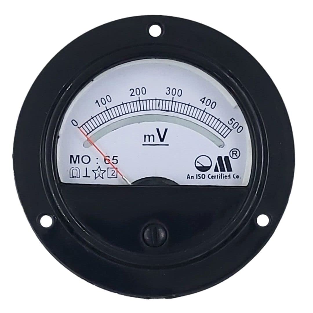 Om Meters MO-65 Round Moving Coil Analog Panel Meter 500mV Milli Voltmeter (Black) (80mm) (B0B3D9KNBT) Amazon Price History, Amazon Price Tracker