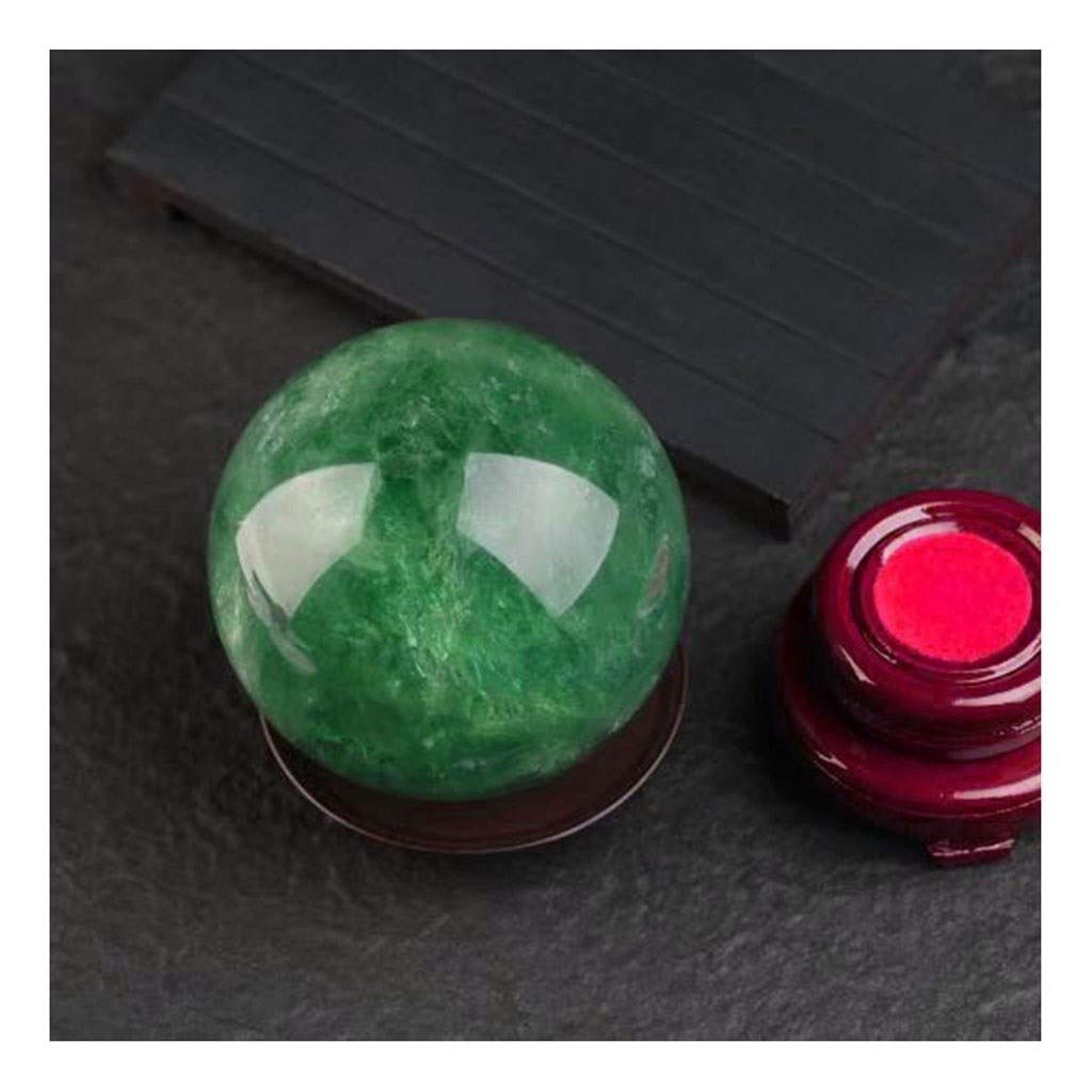 bola de cristal (en la magia occidental) Verde hielo agrietado bola de cristal Bola de cristal Base Feng Shui Oficina de bola suerte de bola Rough regalos for el hogar pulido bola de cristal(10cm)