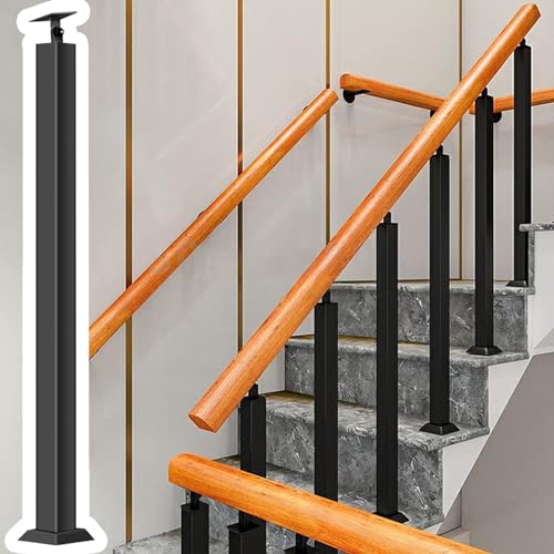 Poteau de rampe en fer forgé durable avec kit de visserie pour aménagement extérieur