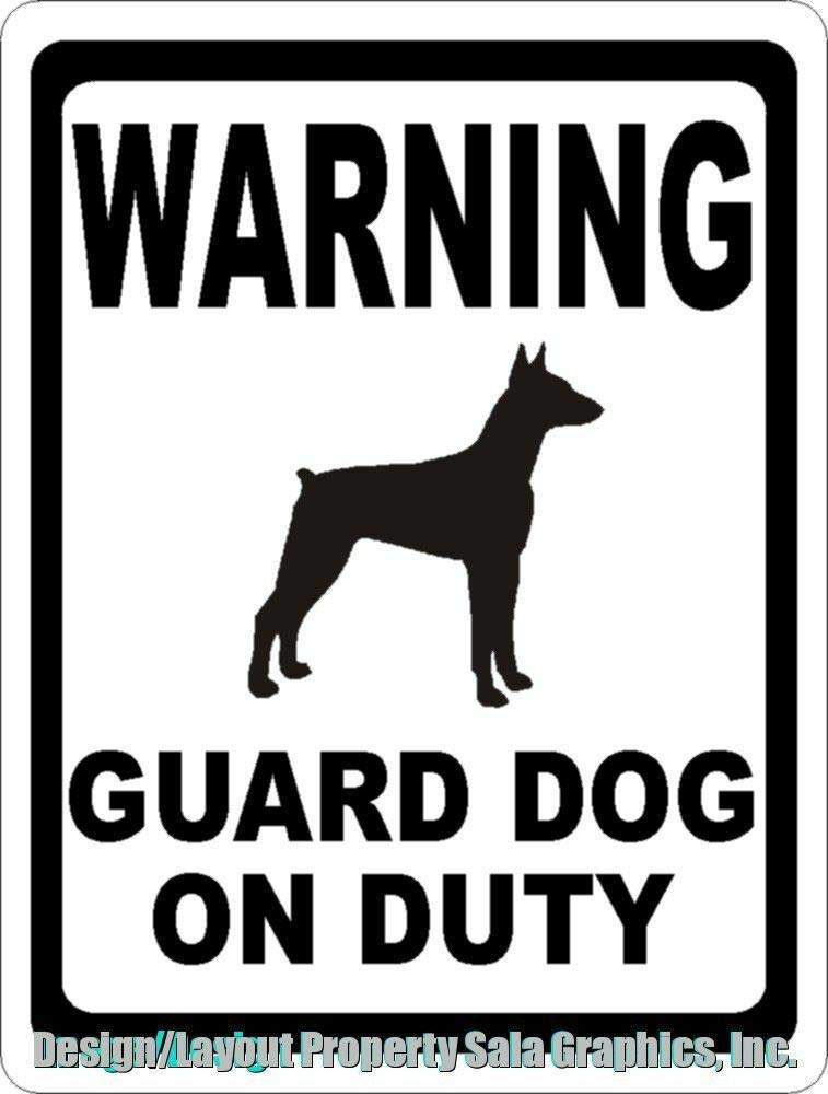 Inga Warning Guard Dog On Duty Sign Dangerous Dogs Premises Bad Metal Sign Funny Tin Sign 8x12 inch