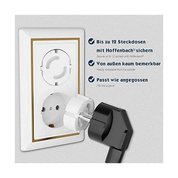 Steckdosen Kindersicherung steckbar 12x - schont Steckdosen - Original Hoffenbach Germany - Kindersicherung für… – Bild 6