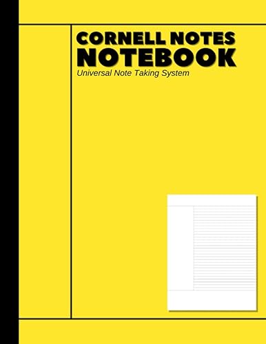 Cornell Notes Notebook: Note-Taking System for Students, Teachers, School, Work College Ruled | 110 Pages | 8.5x11 in. | Yellow