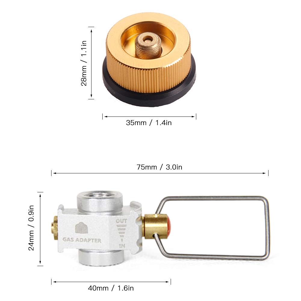 HUIOP Gas Saver Plus Gas Converter Shifter Ładowanie, adapter konwersji płaskiego zbiornika zaworu adaptera gazu kempingowego, adapter zbiornika płaskiego