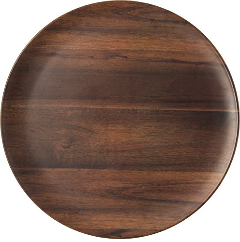 Carlisle Foodservice Products Epicure Plastic Round Platter, 18 Inches, Dark Woodgrain, (Pack Of 6) #TOP1