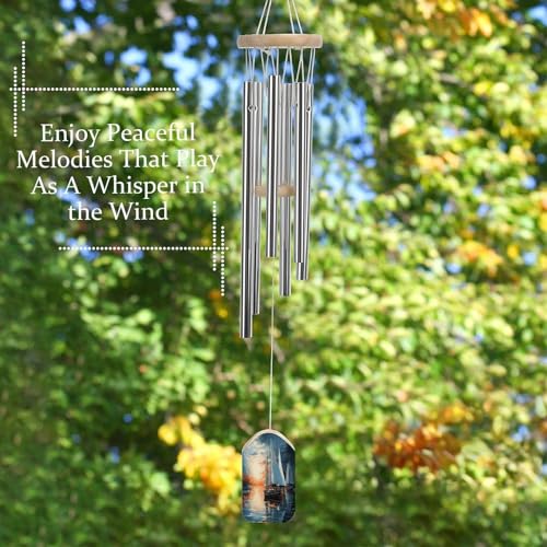 Campanillas de viento de aluminio para jardín como regalo conmemorativo de porche y patio 6