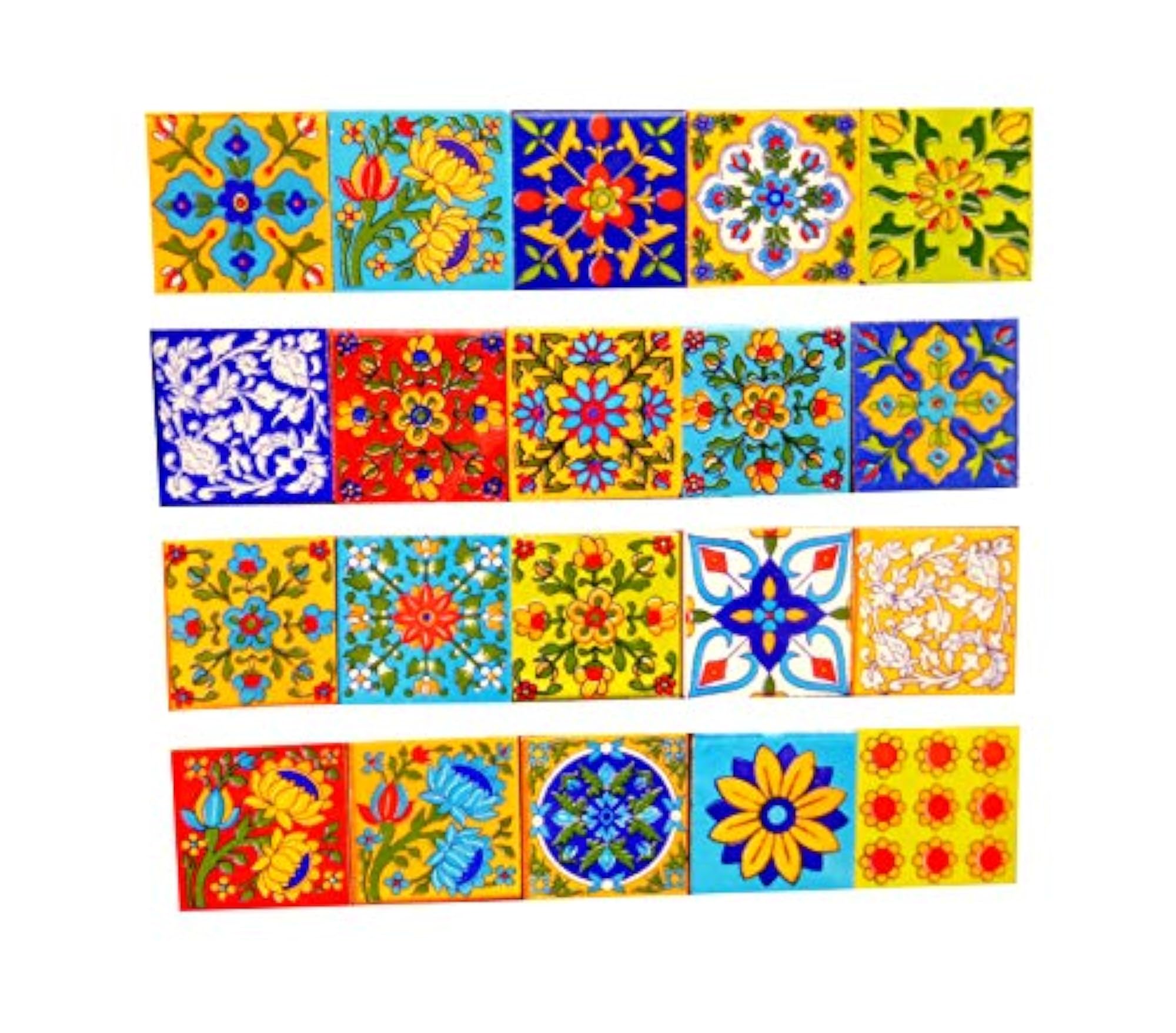 Decorative Ceramic Mosaic Tiles, Pack of 20