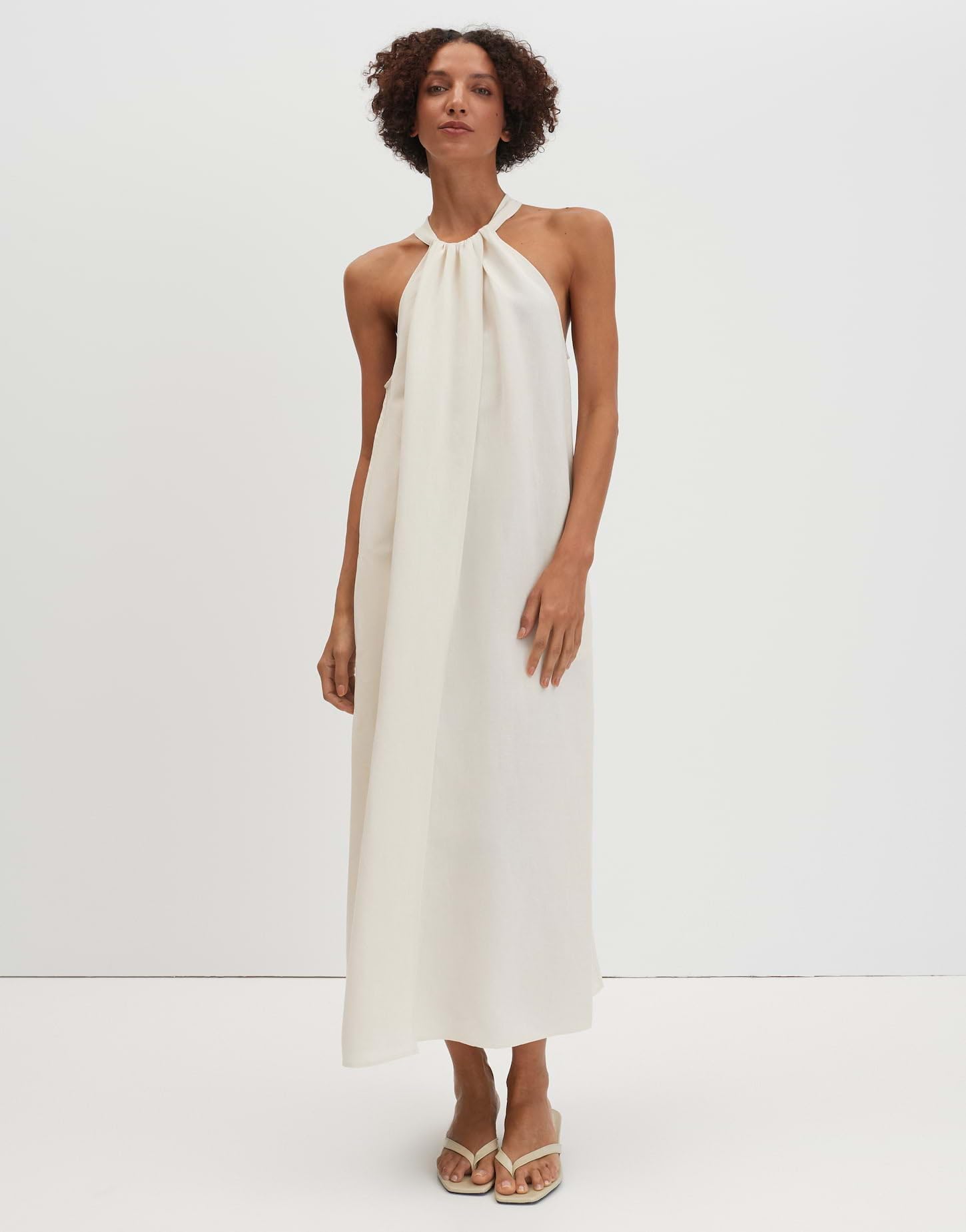 someday Damen Maxikleid | Neckholderkleid aus nachhaltigem Viskose Leinen Mix