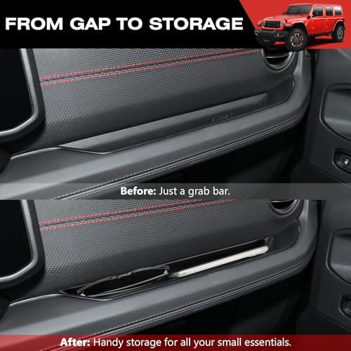 Image of 1797 Grab Bar Tray fit for 2024 2025 Jeep Wrangler JL JLU 4XE Gladiator JT Accessories Interior Passenger Handle Storage Box Organizer