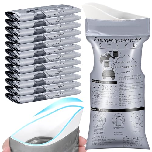 YADOBIG 12 Stück Urinbeutel für Unterwegs, 700ml Einweg Urinbeutel für Männer Frauen Kinder, Tragbares Urinal, Pinkelbeutel für Unterwegs, Camping, Reisen, Auto Stau, Outdoor