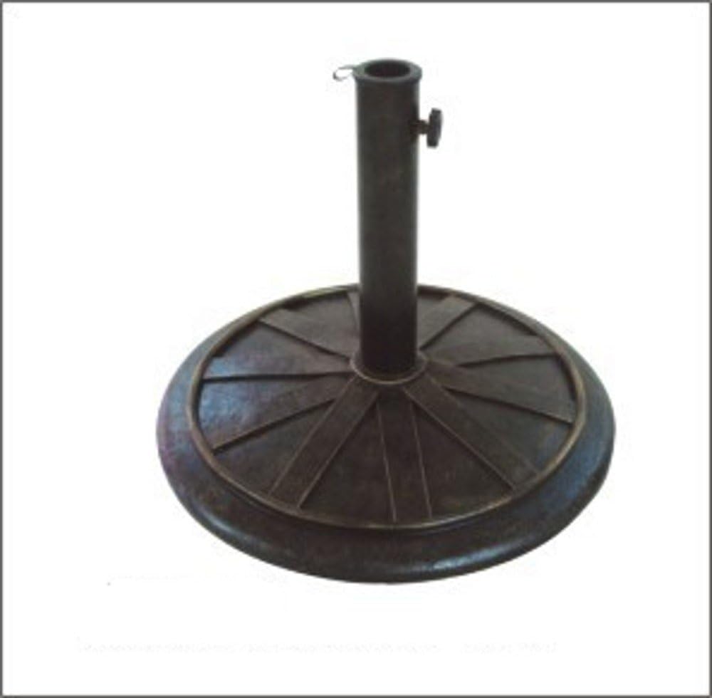 DC America UBP16161-BR Round Cast Stone Umbrella Base, Made from Rust Free Composite Materials, Bronze Powder Coated Finish