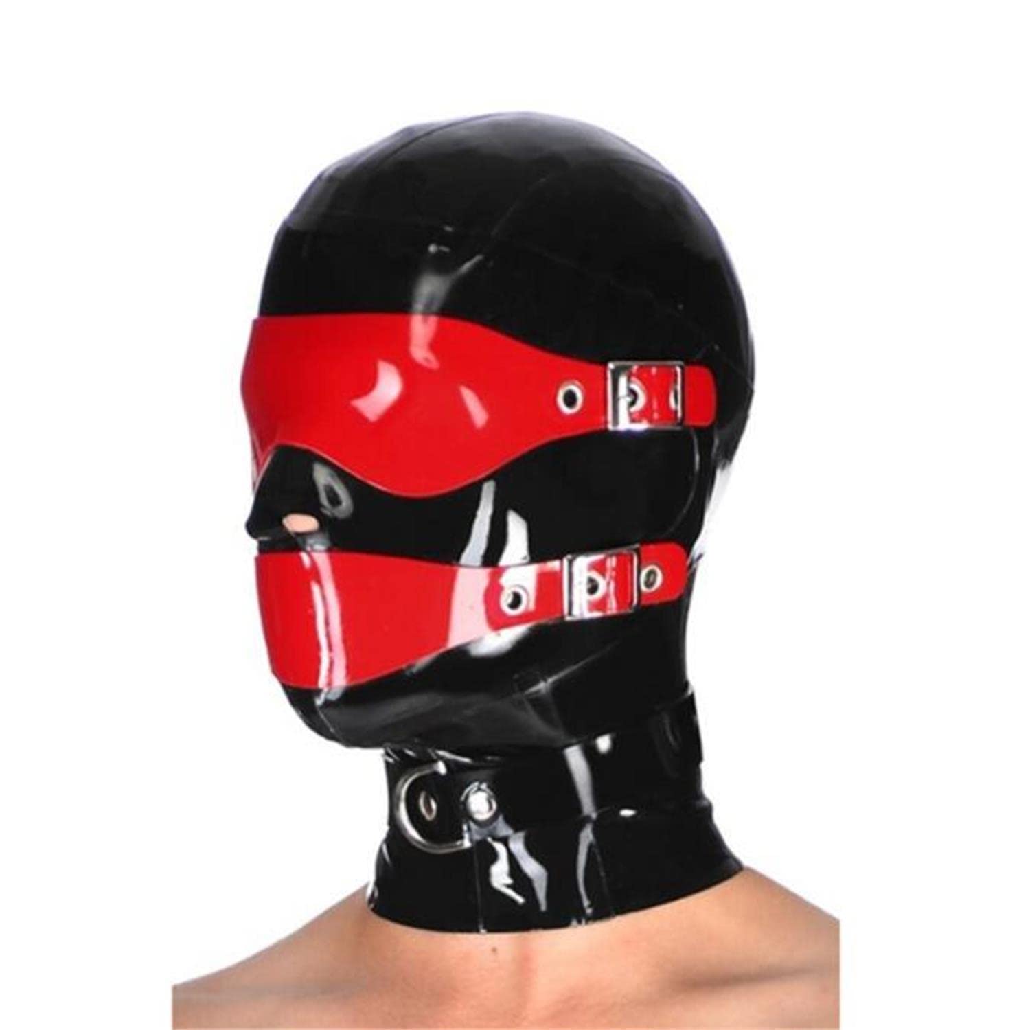Latex Hood Rubber HeadMask,Latex Head Cover,Back Zipper,Natural latex Handmade for Unisex Cosplay Club Wear (2XL)