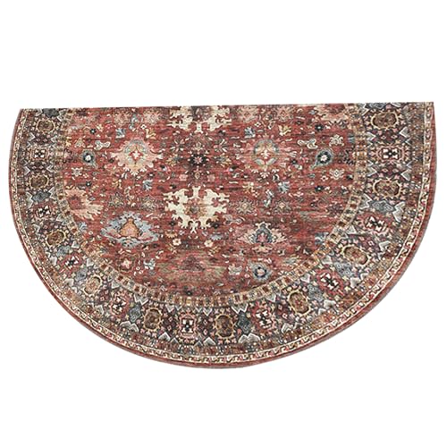 Tapis de cheminée doux absorbant d'eau demi-rond antidérapant lavable 20x32