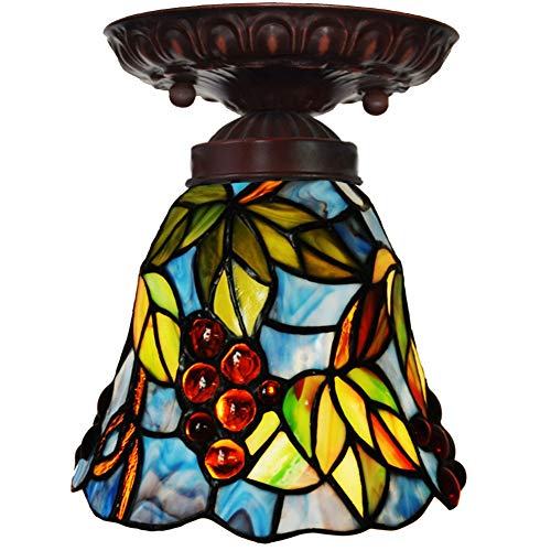 Lustre en vitrail style campagnard américain de 7 pouces pour couloir