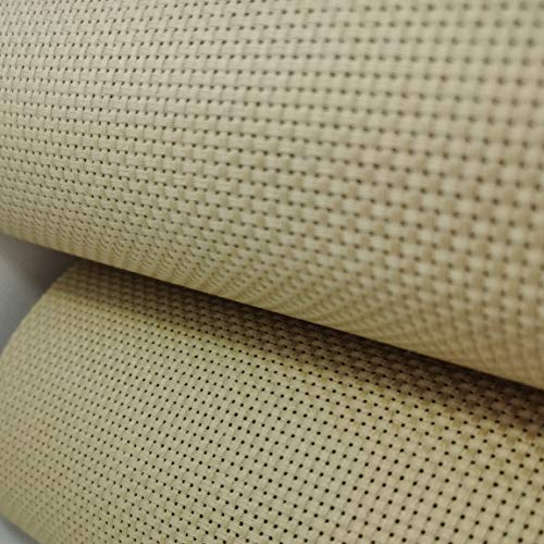 Image of KCS 19 inch x 28 inch 11CT Counted Cotton Aida Cloth Cross Stitch Fabric (Yellow Beige It)