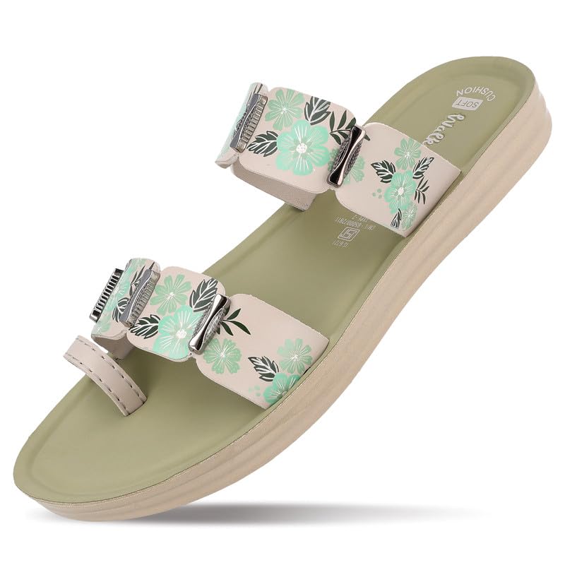 Image of WALKAROO Flat Sandals For Women|Soft Cushion Footbed, Lightweight PU Sole & Slip-On Sandals|WLR74018