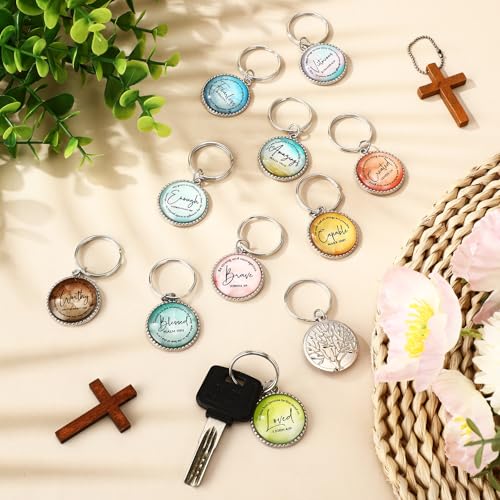Image of Equsion 36 Pcs Christian Keychain Bulk Mini Bible Keychains,Classic
