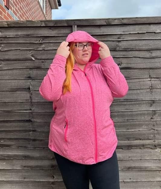 COOTRY Womens Plus Size Workout Jackets Full Zip Up Lightweight Athletic Running Hoodies with Thumb Holes - Image 2