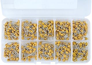 DollaTek 500PCS 10 Values 0.1uF to 10uF (104~106 each 50pcs) Multilayer Monolithic Ceramic Capacitor Set Assortment Kit + Plastic Box