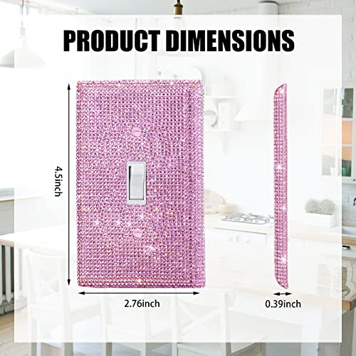 Image of Shiny Pink Rhinestones Wall Plates Light Switch Decorative Cover Plate Single Toggle Rhinestones Outlet Covers Wall Plate Decorative