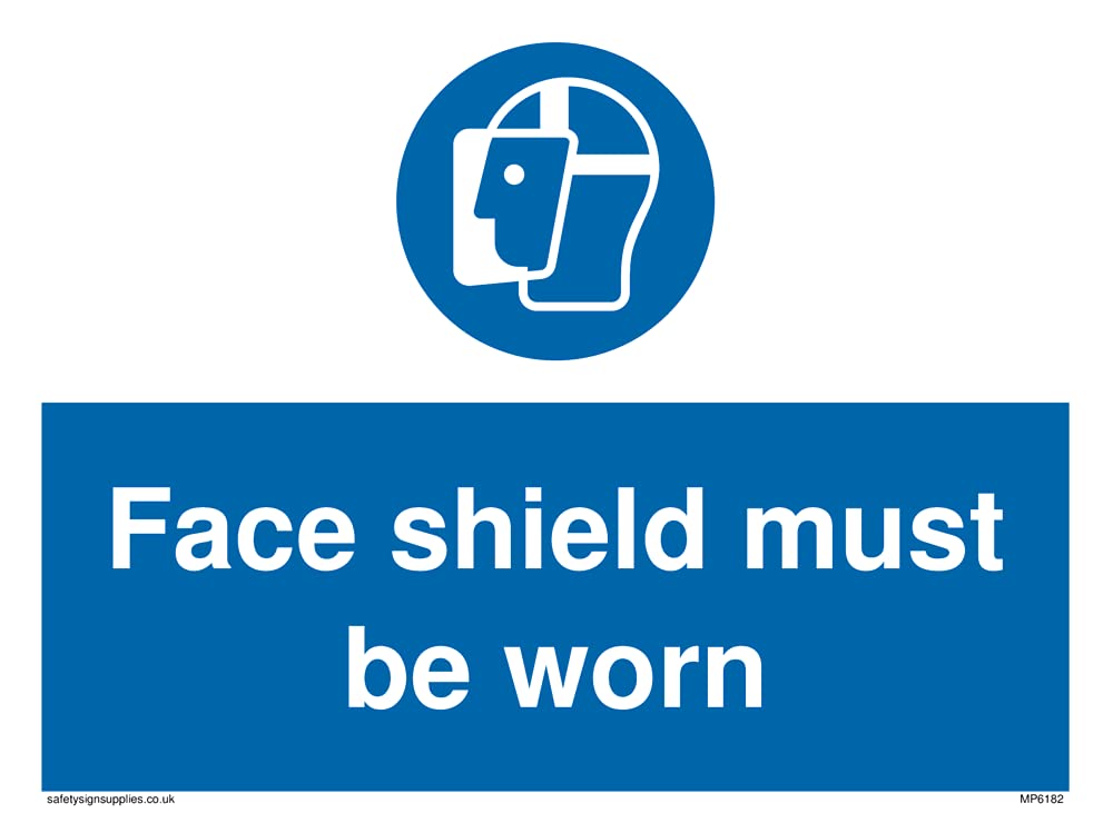 Pack of five - Face sheild must be worn Sign - 200x150mm - A5L