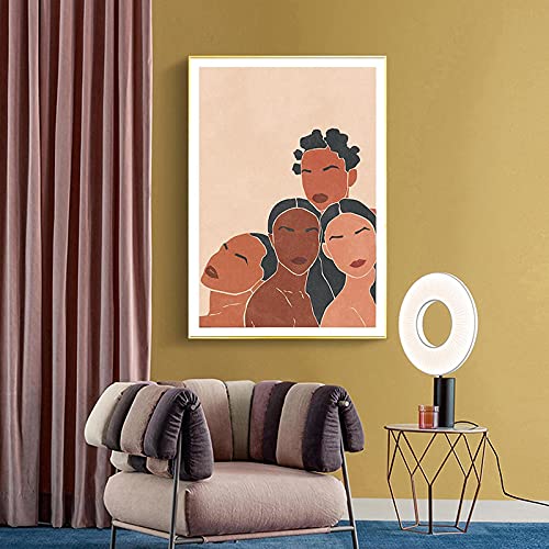 Toile Peinture Mur Art Photo Moderne Filles Peau Foncée Décoration Maison