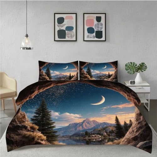 Housse de Couette 240x260 cm Forêt Colorée avec Parures de Lit Microfibre - 3