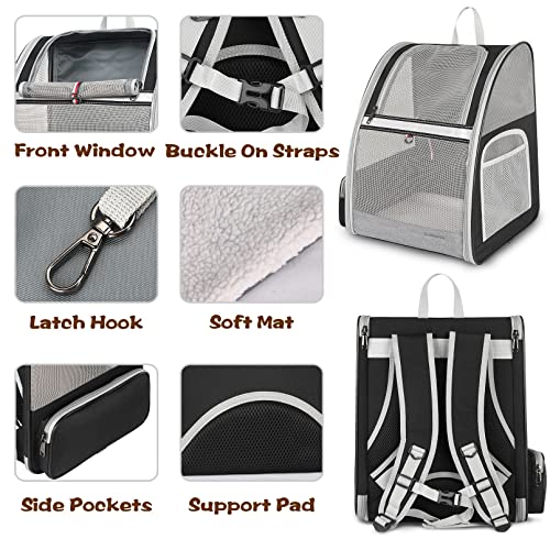 Cat Backpack, Ventilated Ventilated Cat Carrier Backpacks, Airline Approved Pet Backpack Carrier for Medium Small Cats… - Image 4