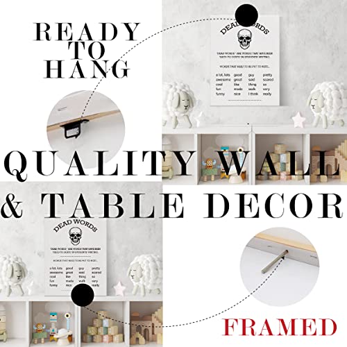 English Teacher Gift Canvas Wall Art Decor Dead Words Writing Poster Painting Framed Minimalist Print For Office Classroom Decor 12 X 15 Inch #TOP6