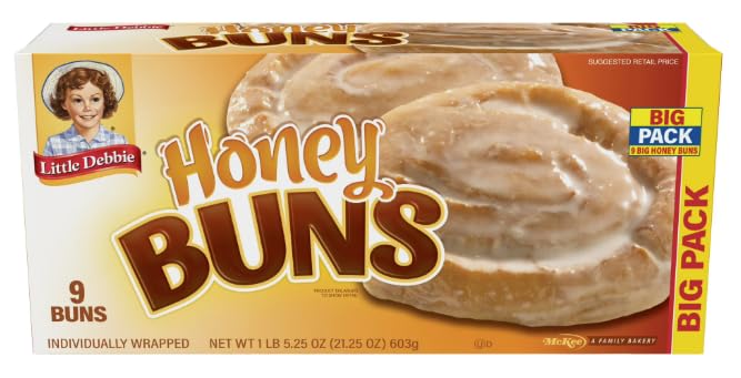 Little Debbie Big Pack Honey Buns 21.25oz box, 9 Individually wrapped per box (3 boxes)