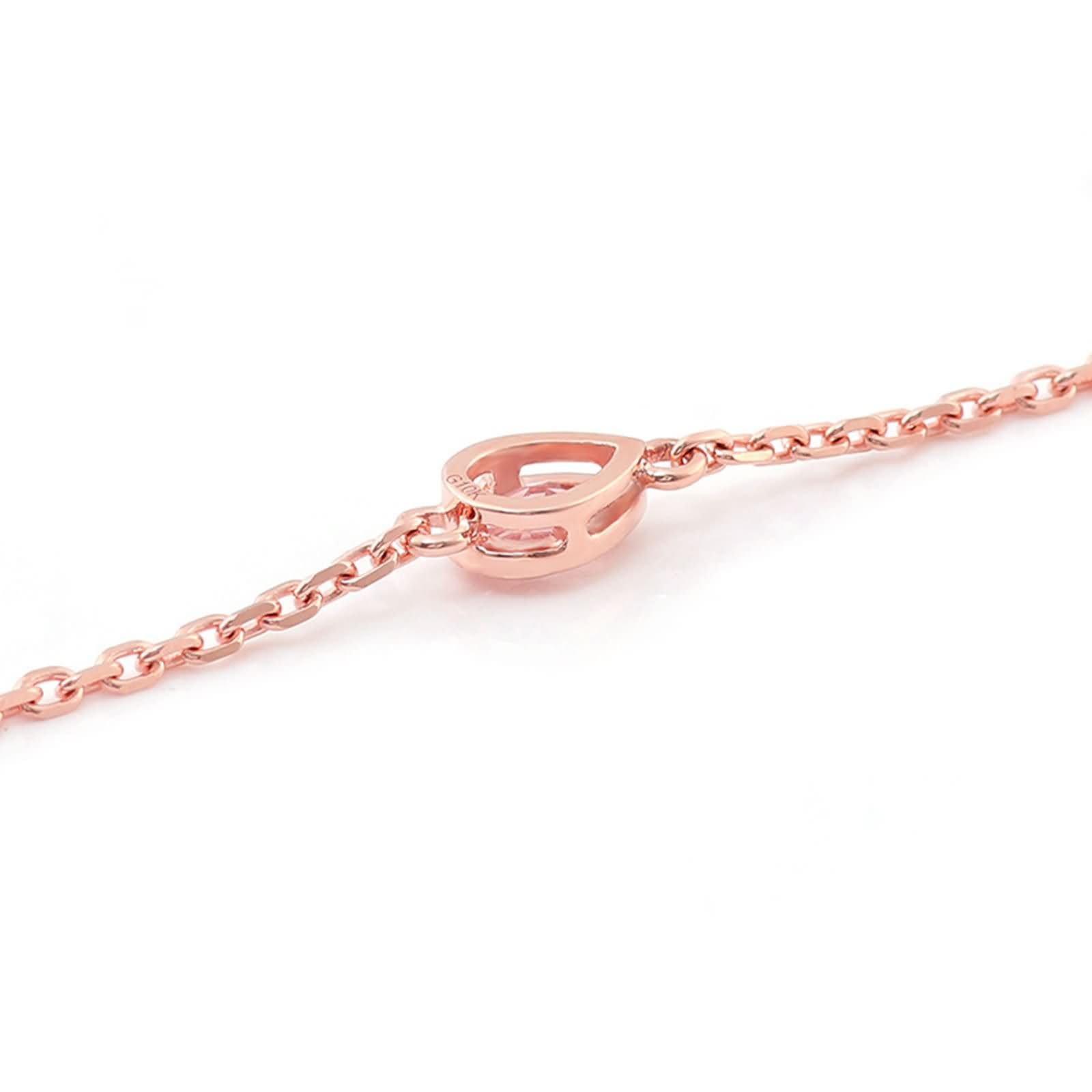 Pulseras Mujer de Oro Rosa de 9K / 14K / 18K, Gota de Agua con Moissanita de 0,4 ct, Cadena Extensible 16 CM + 5 CM, Pulseras de Cadena Oro Rosa Ajustable Mujer