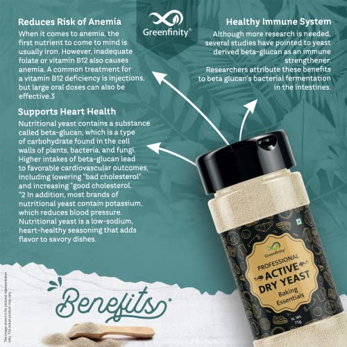 Image of GreenFinity Active Dry Yeast - Baker's Yeast for Bread, Pizza, Cake & Idli - 150 g (75 g x 2) - High Activity, Reliable Leavening, Fast Rise