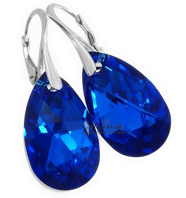 Boucles d'oreilles en argent sterling 925 bleu comète pour vos soirées
