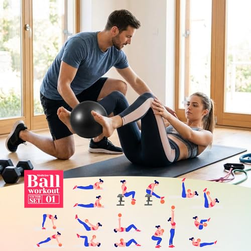 Image of 4 Pcs Small Exercise Pilates Ball Bulk 9 Inch Mini Yoga Balls Anti Burst and Slip for Stability, Fitness, Physical Therapy, Stretching & Core Workout at Home Gym Office Class