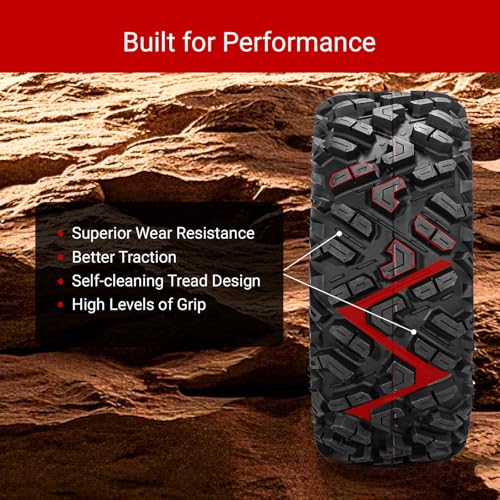 Image of Set of 2 FORERUNNER 25X10-12 ATV Tires, 6PR Tubeless UTV Tires, All-terrain Tires
