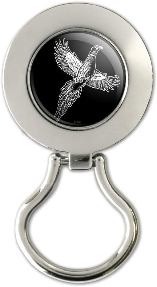 Pheasant Illustration Magnetic Metal Eyeglass ID Badge Holder