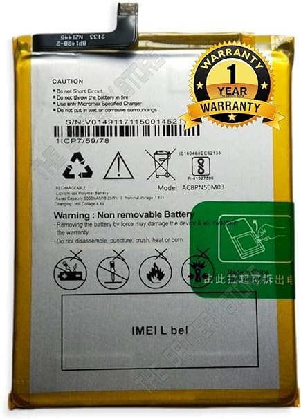 Image of Original ACBPN50M03 Battery for Micromax Bharat 5 Infinity Edition Q4204 Battery with 1 Year Warranty** (SEP078)