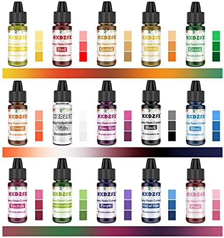 Epoxy Resin Pigment - 15 Color Liquid Translucent Epoxy Resin Colorant, Highly Concentrated Epoxy Resin Dye for ewelry DIY Jewelry Making, AB Resin Coloring for Paint, Craft