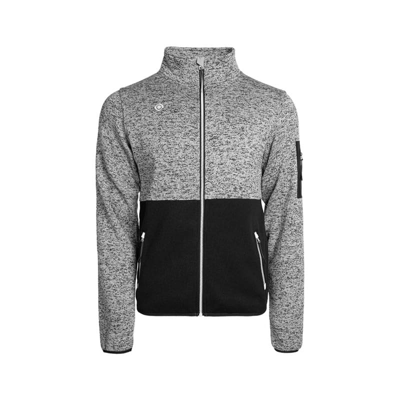 Izas Vadiel Chaqueta de Hombre Look Wool para Invierno. Abrigo Resistente al Viento y Lluvia con Cremallera y Bolsillos. Anorak Transpirable y Cálido para Frío y Nieve. Color Black/grey. Talla L