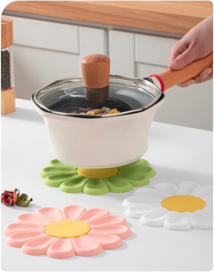 Miniatura 5 de Juego de salvamanteles de 3 colores, almohadillas calientes antideslizantes y resistentes al calor para encimera de cocina, salvamanteles perfectos